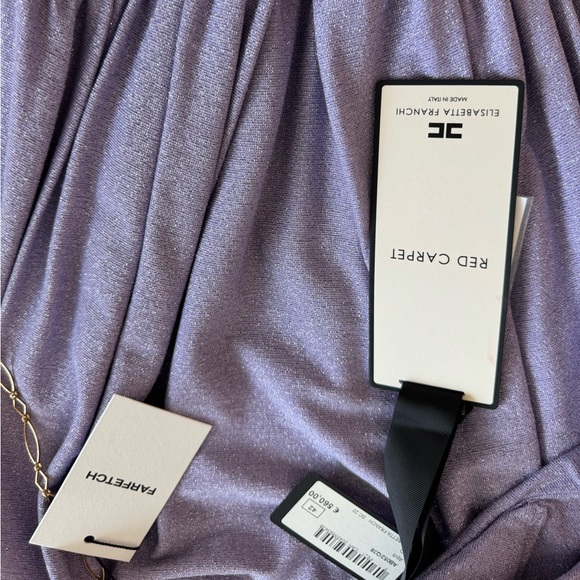 Elisabetta Franchi sexy shimmer lavander maxi dress | red carpet sleveless sizeS - Picture 5 of 7